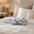 thumbnail image 5 of Bone-Shaped Pet Pillow for Small Dogs and Cats, Curved Neck Support Cushion, Soft Flannel Fabric, Washable, Cute Star Heart Paw Print Designs, Compact Travel Size, Cozy and Soft, 5 of 7