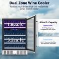 thumbnail image 5 of KNDKO 52 Bottle Dual Zone Wine Cooler Refrigerator, Freestanding or Built-in 4.8cu.ft Wine Fridge with LED, Removable Shelves, Stainless Steel Glass Door for Home/Office, 5 of 13