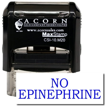 Self-Inking No Epinephrine Stamp with Green Ink