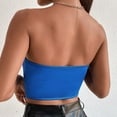 thumbnail image 7 of Penkiiy Camisole for Women Women's Fashion Solid Slim Backless Tanks Top Short Breast Wrap Vest Blue Bras, 7 of 7