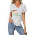 thumbnail image 2 of Youmylove T-Shirt pour Femmes Hauts Décontractés Imprimé Cœur de la Saint-Valentin Lettre Col Rond Manches Courtes T-Shirt Mode Basique Doux, 2 of 4