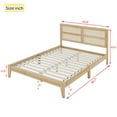 thumbnail image 4 of Aukfa Queen Size Bed Frame, Rubber Wooden Platform Bed with Rattan Headboard, Oak, 4 of 8