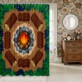 thumbnail image 2 of Manfei Adventure Campfire Shower Curtain 72Wx78L,Happy Camping Bath Curtain, 2 of 6