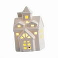 thumbnail image 5 of Porcelain Christmas Village House Ceramic LED Lighted Small House Hollow Out Design for Winter Home Display, 5 of 9