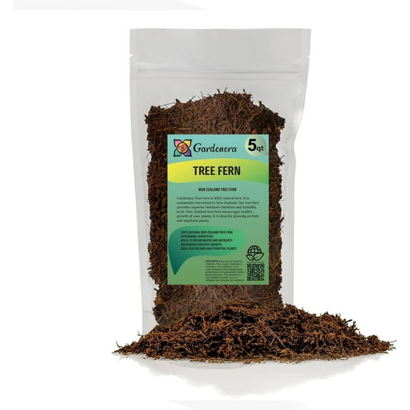 GARDENERA's Premium New Zealand Tree Fern - 5 Quart - Growing Medium for Orchids and Epiphytes | Provides Optimal Drainage and Aeration