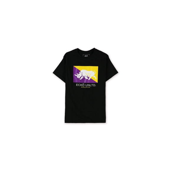 Ecko Unltd. Playera gráfica Core Flag Rhino para hombre, negra, pequeña