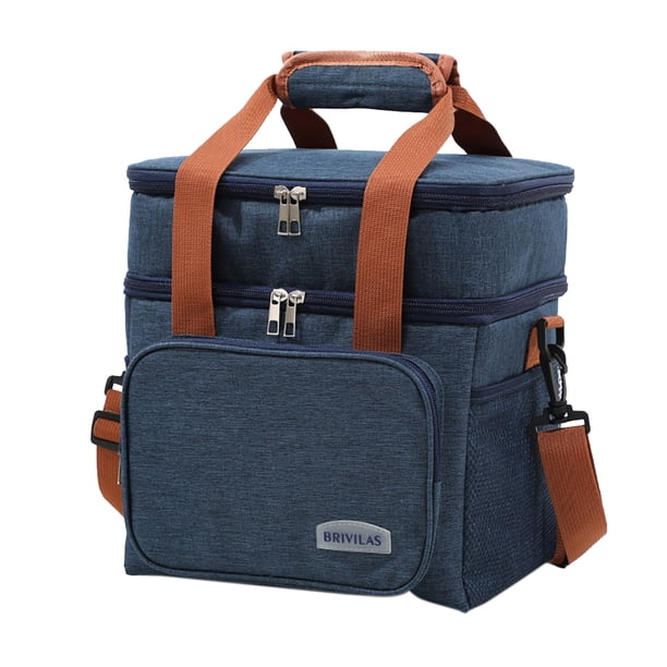 Bolsa de picnic de doble capa Paquete de picnic impermeable para viajes de camping (azul marino) Ehuebsd Para Estrenar