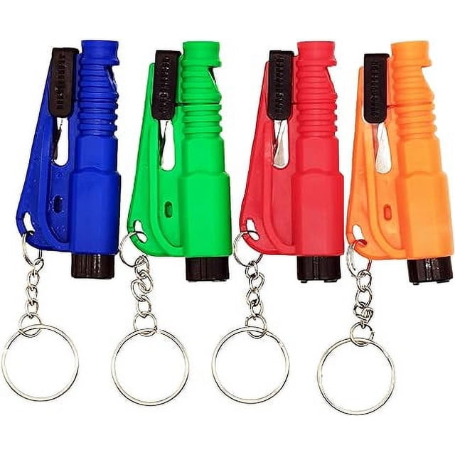 Herramienta para romper ventanas de automóvil de 4 piezas, rompe vidrios y cortador de cinturón de seguridad, herramienta de escape de automóvil, cortador de cinturón de seguridad para romper ventana