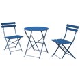 thumbnail image 1 of Conjunto de Muebles de Jardín, 2 Sillas Plegable y 1 Mesa, Acero Premium - Azul （60x60） esquí esquí Gafas de esquí, 1 of 5
