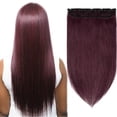 thumbnail image 1 of 100% Human Hair Clip In Hair Extensions 15 Colors Can Curly Dyed Washed 1 Piece/5 Clips Light Brown 18”-50g, 1 of 6