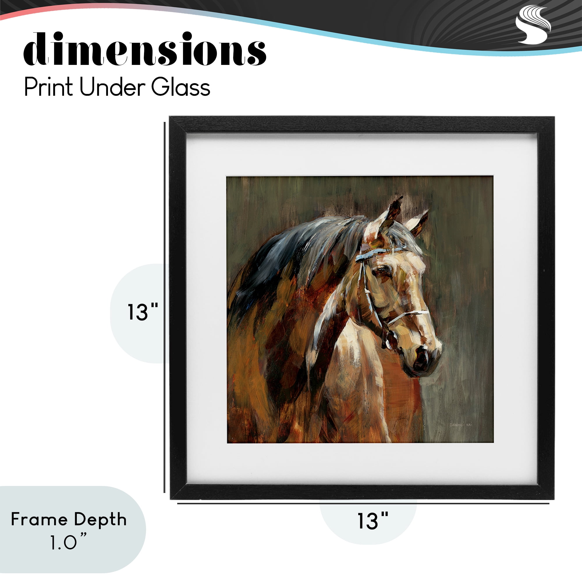 Stupell Industries Horse in Stable at Dusk Black Framed Print Under Glass, design by Danhui Nai