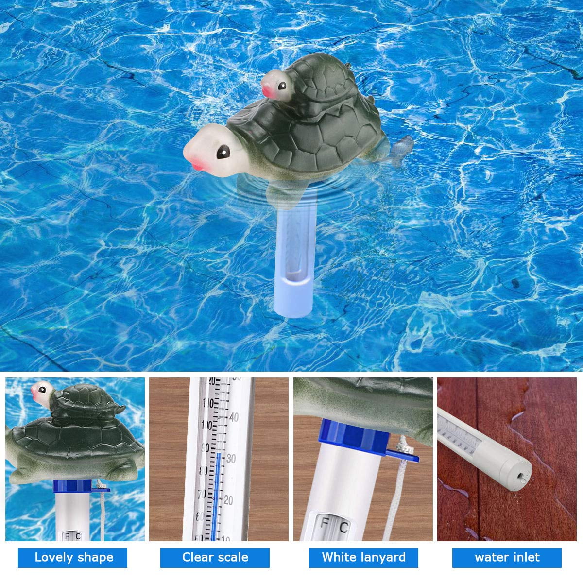 Floating Pool Thermometer, Swimming Pool Thermometer with String