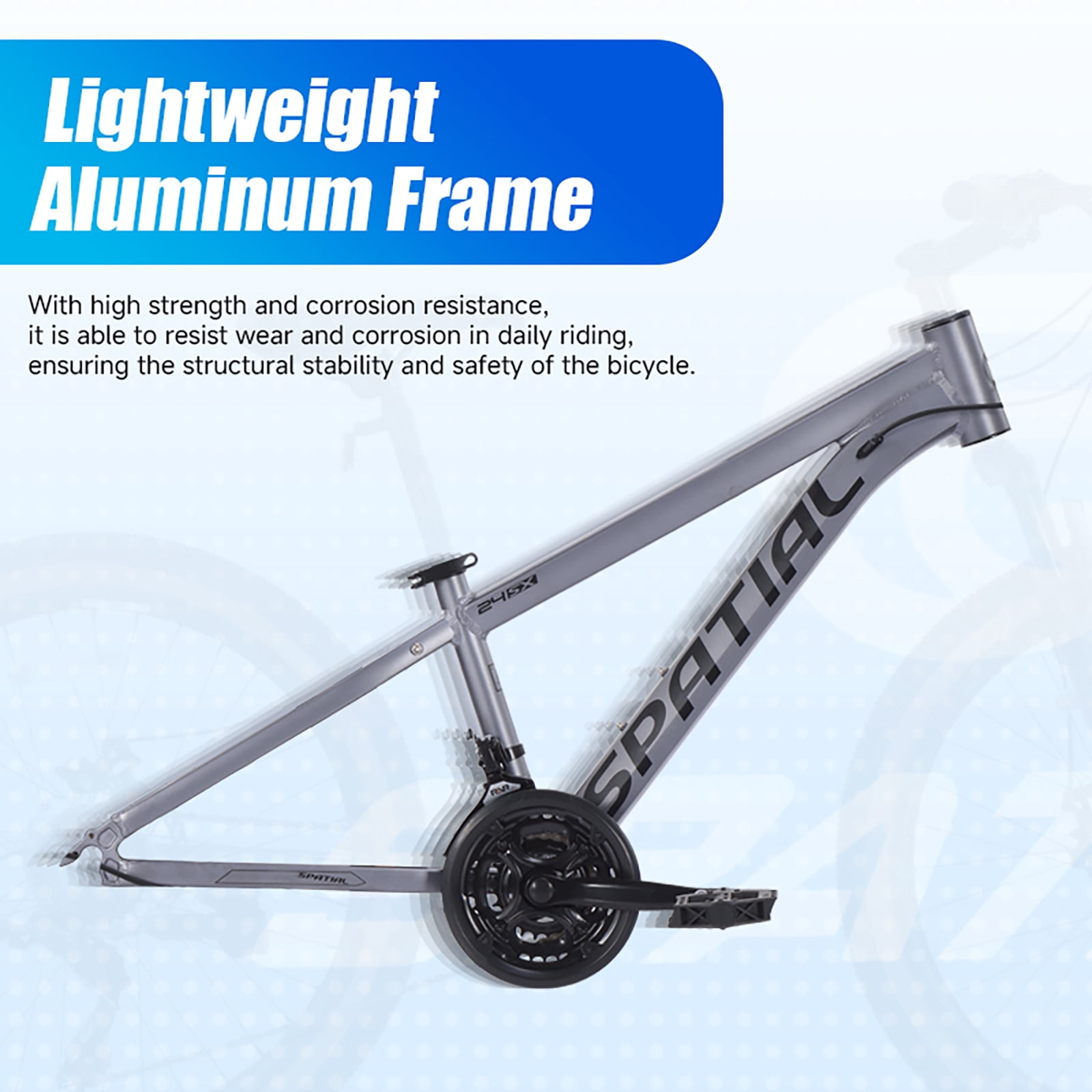 24" Wheel Mountain Bike, 21 Speed with Dual Disc Brake Mountain Bicycle, Aluminum Frame Fits Teens Womens Mens MTB Cycling Bikes