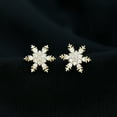 thumbnail image 3 of Rosec Jewels Elegant Moissanite Stud Earrings for Women, Snowflake Earrings (D-VS1 Quality), 10K Yellow Gold, 3 of 8