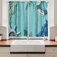 thumbnail image 2 of Ambesonne Vintage Kitchen Curtains, Nautical Ocean Scenery, 55"x45", Turquoise Navy Blue, 2 of 3