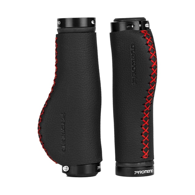 Puños Anti-s Bicicletas Puños de Manillar de Cuero Se Adapta a BMX Montaña Descenso Urbano s Negro y rojo