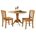 thumbnail image 2 of DLin3-OAK-W 3 Pc Kitchen Table set-Kitchen Dining nook and 2 dinette Chairs Chairs, 2 of 5