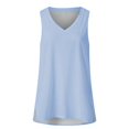 thumbnail image 4 of Pxiakgy Womens Summer Tank Tops Basic Tanks V Neck Sleeveless T Shirts Side Split Solid Color Loose V Neck Sleeveless Sleeveless Solid Color Blouse Business Casual Tank Flowy Tops Light Blue S, 4 of 5