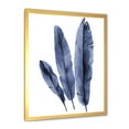 thumbnail image 2 of Designart 'Navy Blue Tropical Banana Leaves On White' Tropical Framed Art Print, 2 of 4
