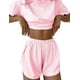 thumbnail image 2 of Pijama de verano for mujer, de manga corta a rayas, informal, cómodo, conjunto de 2 piezas for el hogar, 2 of 7