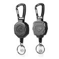 thumbnail image 1 of JUNWELL Porte-Clés Rétractable Lot de 2 Porte-Badge Mousqueton Robuste Enrouleur de Badge d'Identité avec Cordon Rétractable en Acier, 1 of 8