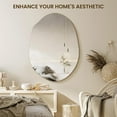 thumbnail image 4 of Irregular Asymmetrical Wall Mirror for Living Room Bathroom Entryway, Modern Decorative Mirror Hanging (Hook Style, 24'' x 18''), 4 of 17