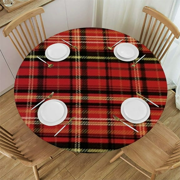 NIJIANKEHAN Christmas Checkered Tartan Square Tablecloth - Red Buffalo Plaid Xmas Table Cloths, Stain Resistant Washable Table Cover for Dining/Parties/Holiday Decor