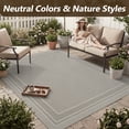 thumbnail image 3 of SIXHOME Outdoor Rugs 4'x6' Patio Rug Modern Bordered Indoor Outdoor Rugs Polypropylene Washable Non Shedding, Easy Clean, Waterproof, Durable Outdoor Carpet for Porch Balcony Deck Neutral Gray, 3 of 9