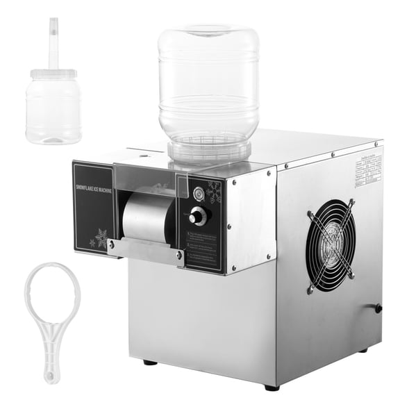 Flylapdo 110V 360W Stainless Steel Snowflake Ice Maker, Commercial Ice Shaving Machine with Speed Control, 60kg/132.3lbs Daily Output, for Shaved Ice Creams Smoothies