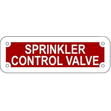 SPRINKLER CONTROL VALVE SIGN (RED REFLECTIVE , ALUMINIUM 2X6 )