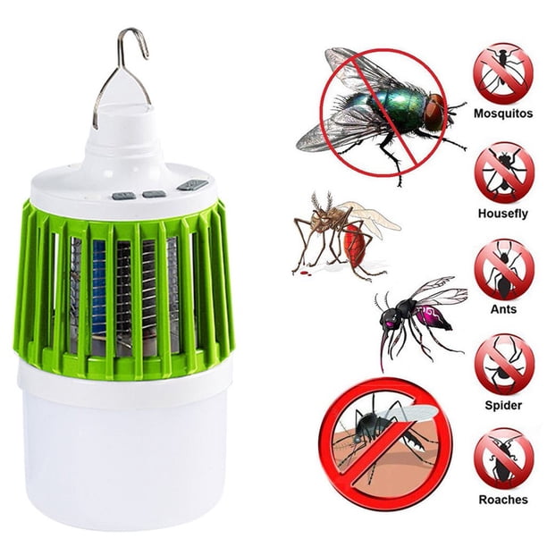 Fiudx Lámpara Led Antimosquitos, Recargable Por Usb, 3 En 1, para Camping, Repelente de Mosquitos, Linterna con 3 Niveles de Brillo, Impermeable para Interiores, Exteriores y Viajes, Tamaño 18 X 10 C