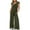 Army Green, variant on Womens Fashion Summer Solid Casual V Neck Sleeveless Belted High Waist Long Pants Rompers Black qILAKOG Size XXL