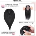 thumbnail image 4 of MY-LADY Woman 100% Remy Real Topper Human Hair Hair Extensions Natural Daily Hair Wigs Straight Hair Piece #01 Jet Black 10inch, 4 of 8