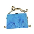 thumbnail image 1 of Monedero acrílico ligero para mujer, tipo cartera, tipo bandolera, para noche, para citas o graduación. Azul, 1 of 9