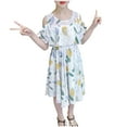 thumbnail image 1 of LOVZFMLL Robe à Manches Courtes Imprimée pour Tout-Petits Enfants Robe Évasée Extensible, 1 of 8