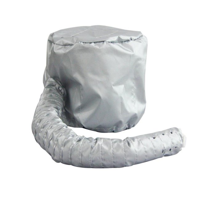Secador de pelo suave para permanente, gorro de secado ajustable para mujer, peluquería para el hogar (plata)