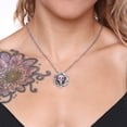 thumbnail image 5 of Raven Skull Necklace with light siam Swarovski Crystal, 5 of 7