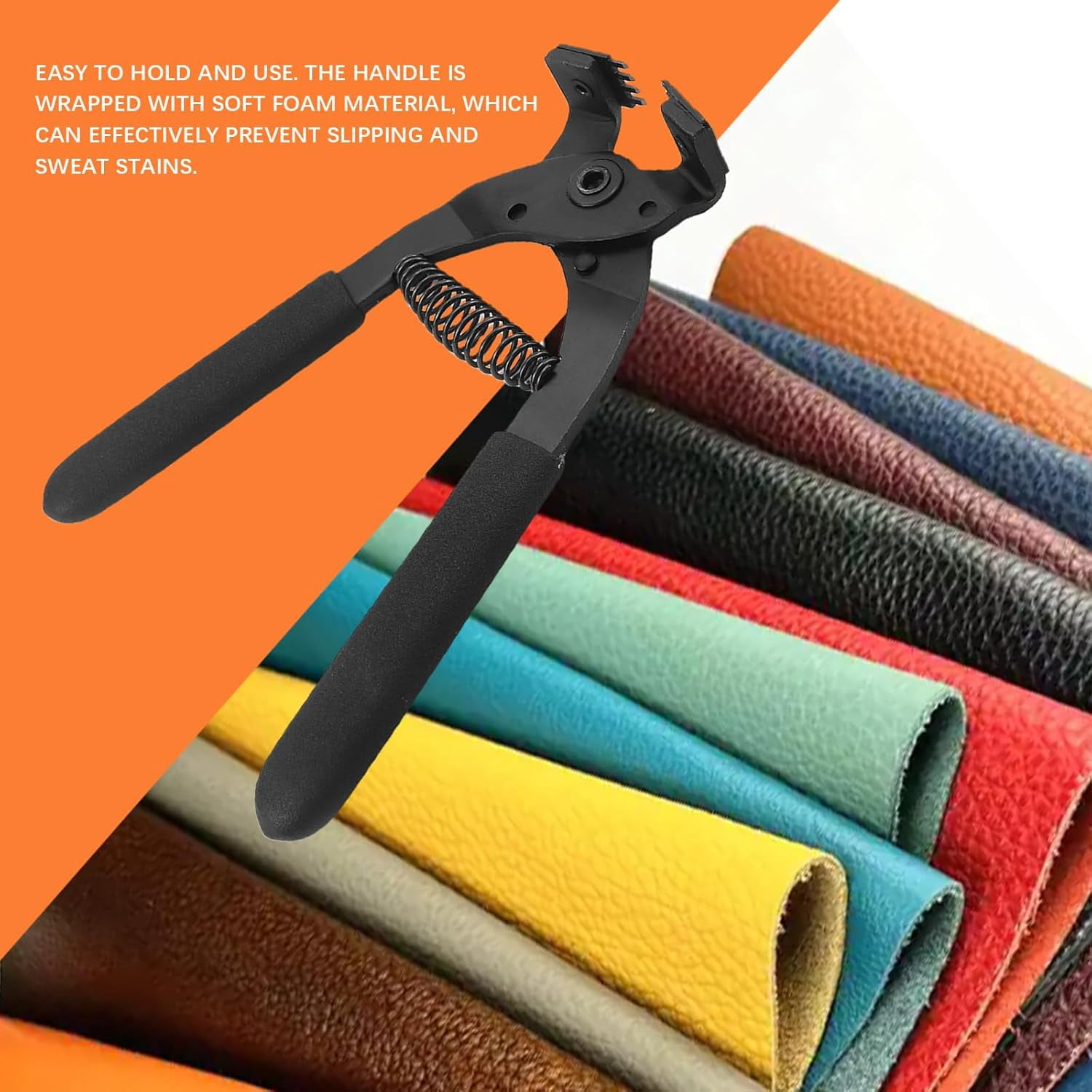 ABCISI Leather Piercer, Hole Punch Tools for Belts, Purses & Watch Bands, Hand-Held Silent Pliers for Leather Craft Home DIY Craft Projects (4mm-4 Teeth)