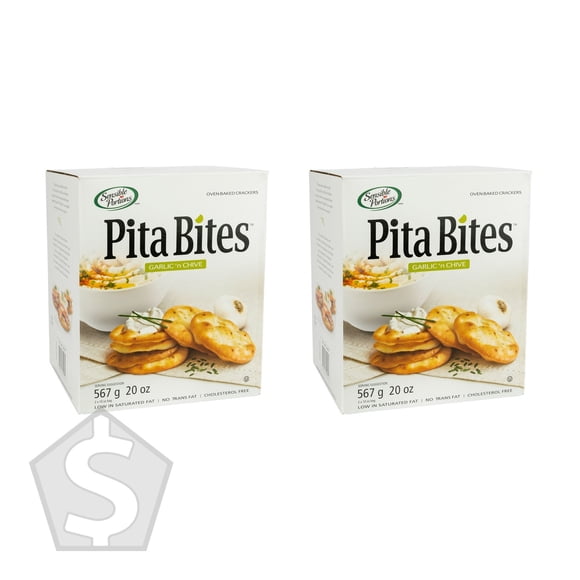 Sensible Portion Bouchées de Pita à l'Ail et à la Ciboulette - Lot de 2