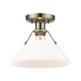 thumbnail image 3 of 3306-FM AB-OP-Golden Lighting-Orwell - 1 Light Flush Mount 8 Inches Tall and 10 Inches Wide-Aged Brass Finish-Opal Shade Color, 3 of 3