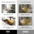 thumbnail image 3 of VIGO Donatello Gold Glass 22 in. L x 14 in. W x 5 in. H Rectangular Vessel Bathroom Sink, 3 of 9