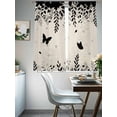 thumbnail image 4 of Spring Botanical Sheer Curtains 63 Inch Length 2 Panels Set, Black Eucalyptus Butterfly Rustic Voile Window Treatment Rod Pocket Curtains Sheers Drapes for Bedroom/Living Room/Kitchen 52x"63"x2, 4 of 7