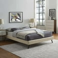 thumbnail image 2 of Modern Contemporary Urban Design Bedroom King Size Platform Bed Frame, Fabric, Beige, 2 of 5