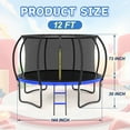 thumbnail image 3 of GUTALOR 12FT Outdoor Trampoline with Safety Enclosure - Black & Blue Kids' Trampoline with Ladder and Padding, 3 of 6