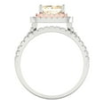 thumbnail image 4 of Clara Pucci 14K White/Rose Gold 3.05 Natural Morganite Engraveable Engagement Ring + Wedding Band Set, 4 of 7