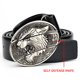 thumbnail image 3 of Cinturón de cuero personalizado con hebilla lisa y cuchillo para defensa personal de comercio exterior. Hebilla punk de moda., 3 of 3