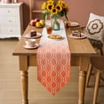 thumbnail image 5 of Table Runners 72 Inches Long, Orange Morocco Cotton Linen Kitchen Dining Coffee Table Runner for Party Home Decor, Geometric Ombre Plaid Abstract Tabletop Dresser Scarves Runner Decor 16x72 Inch, 5 of 9