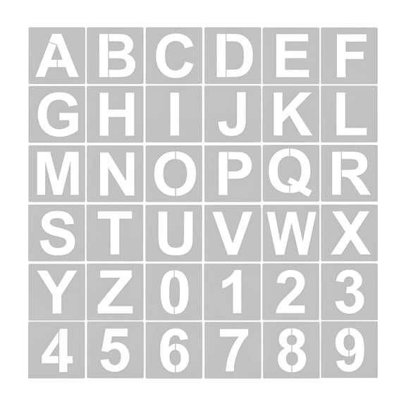 CCOCC 36pcs 5 Inch Letter and Number Stencils Reusable Washable Alphabet Stencils Environment-friendly PET Art Craft Templates for Painting On Wood Fabric Wall Door Decor Home Sign