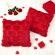 thumbnail image 4 of Funda de cojín de corazón rojo de peluche con forma de corazón, romántica y difusa en 3D, para decoración de sala de estar y dormitorio., 4 of 7