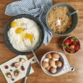 thumbnail image 3 of Tabletops Gallery Hobnail Style 4 Piece Timeless Grey Stoneware Nesting Mixing Bowl Set for Baking and Cooking, 3 of 8